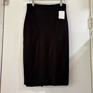 Givenchy Designer Black Pencil Skirt Sexy Sleek Runway Flawed Size 38 Gold Zip